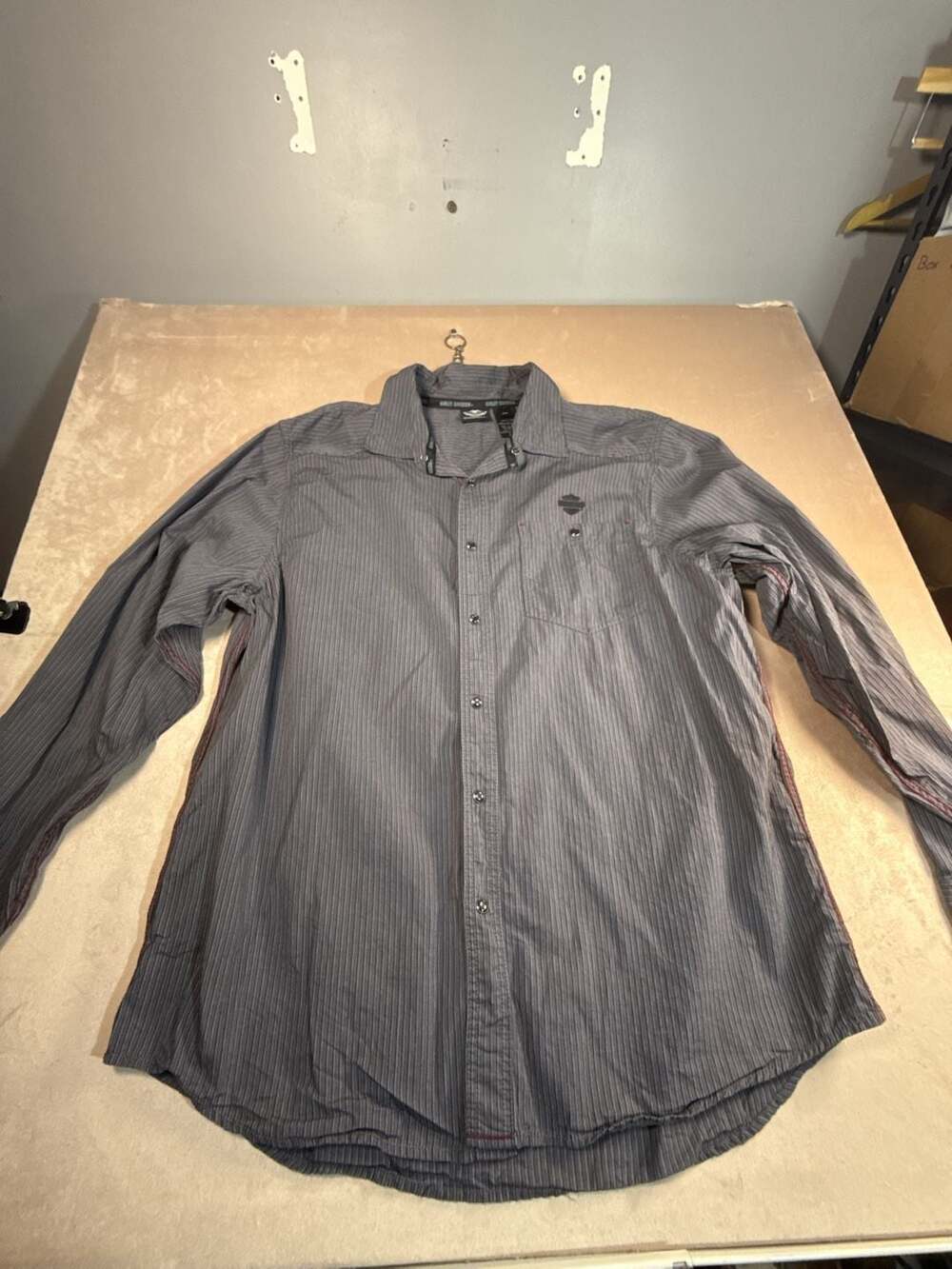 Harley-Davidson Striped Long Sleeve Button Down Shirt Size 2XL (box B2-2019)